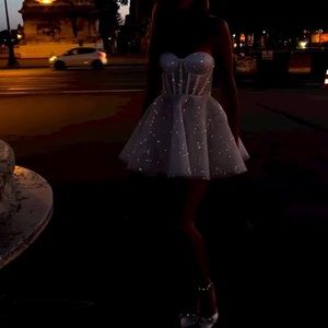 Shimmer silver bridal dress